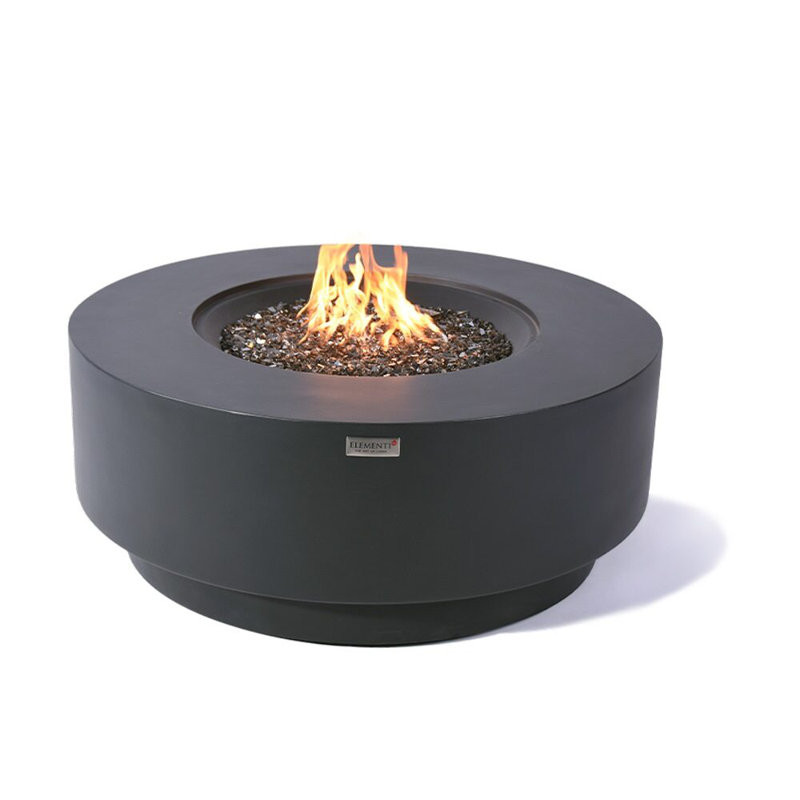 16.9″ H x 40.9″ W Concrete Outdoor Fire Pit Table with Lid