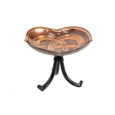 10.5″ Dara Knot Copper Birdbath with Tripod Stand